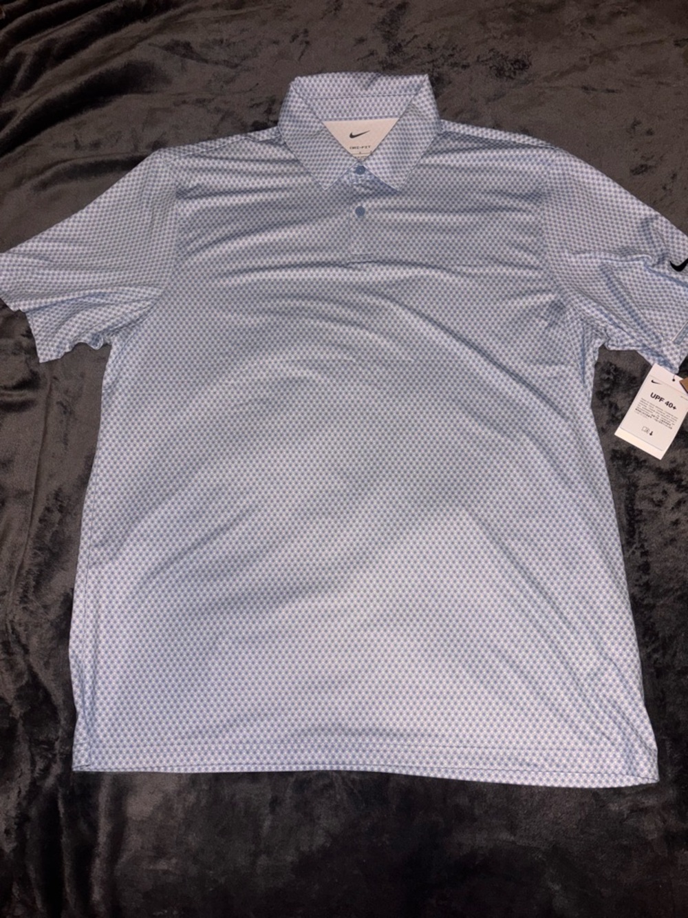Bought for 75!! Brand New Nike Light Blue Geometric Performance Polo